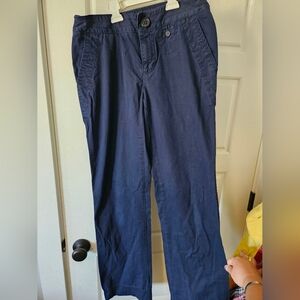 Classic Blue Slacks with Straight-Leg Cut